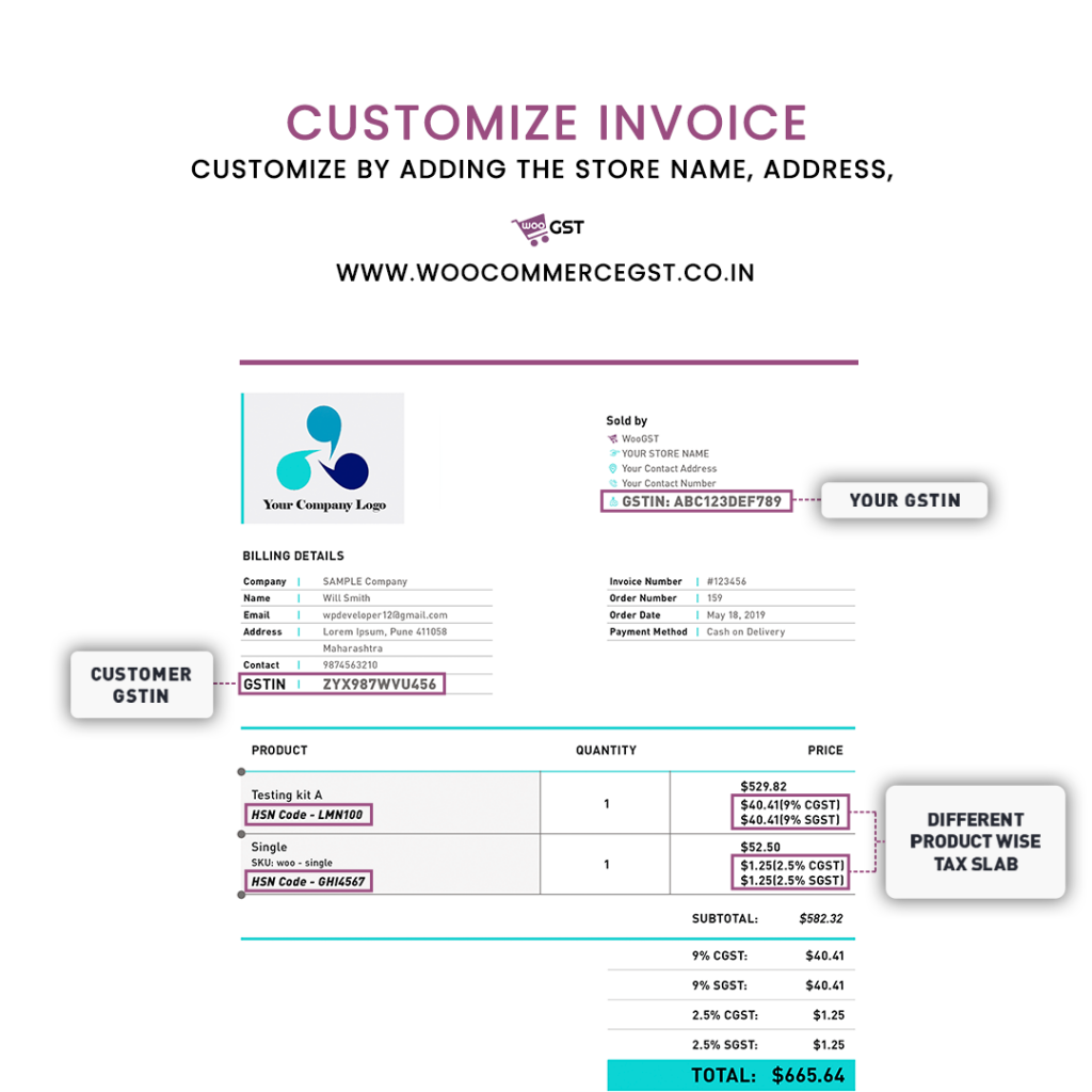 Woocommerce GST Invoice