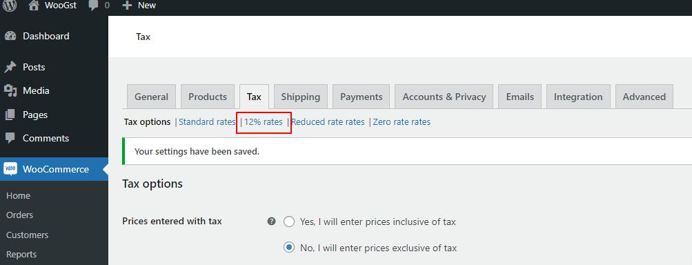 Tax slab setup